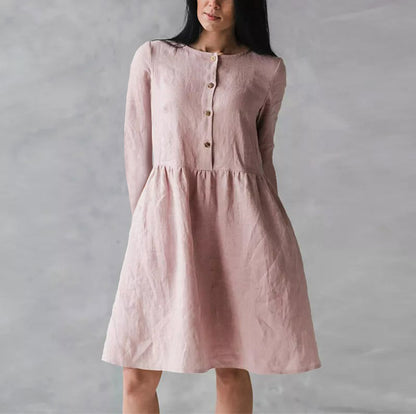 Robe décontractée pour femmes avec fermeture à boutons et jupe volumineuse Chic und Stil