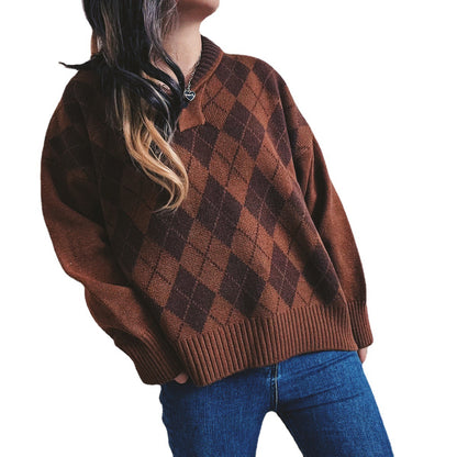 Pull en tricot pour femme avec un design en losanges classique et une coupe moderne Chic und Stil