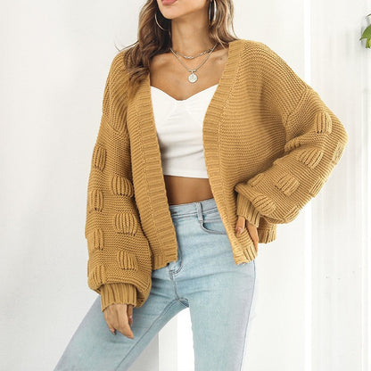 Dames Grande veste en tricot avec motif en torsades texturé et manches larges Chic und Stil