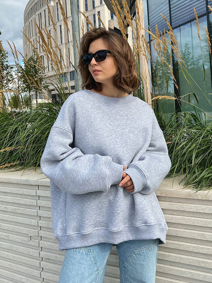 Dame Sweatshirt surdimensionné avec coupe décontractée et accents modernes Chic und Stil