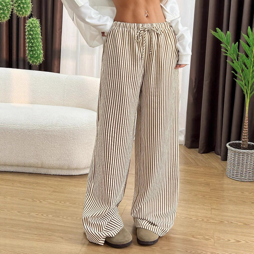 Woman Striped Pants Relaxed Fit Chic and Style