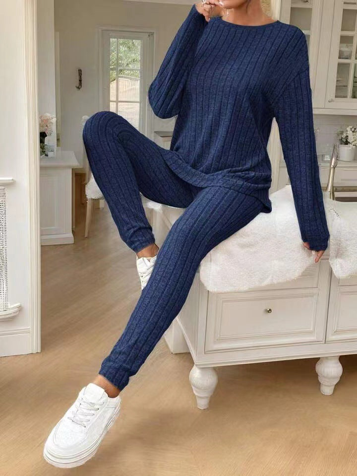 Dames Pull à manches longues en tricot avec structure côtelée Chic und Stil
