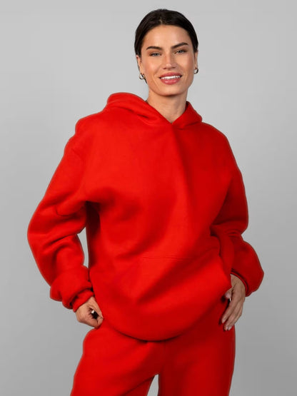 Pull à capuche décontracté pour femmes avec coupe large et poche kangourou Chic und Stil