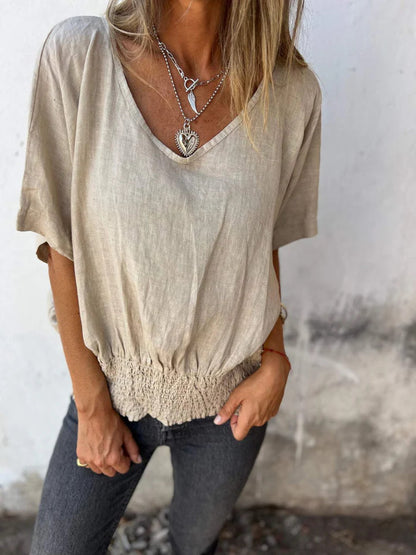 Chemisier décontracté pour femmes en taille oversize avec taille élastique Chic und Stil