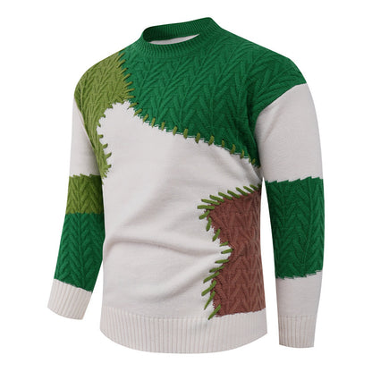 Pull mode pour homme avec un design patchwork unique Chic und Stil