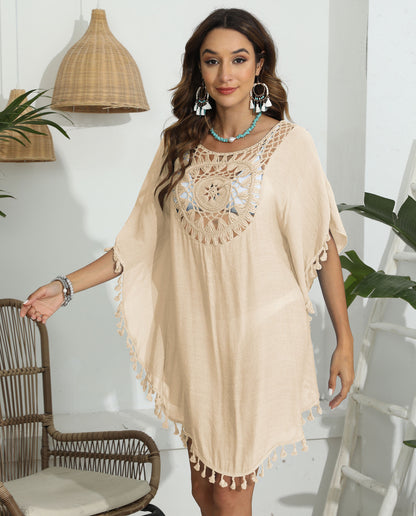 Dames Détail au Crochet Kaftan de Plage Chic und Stil