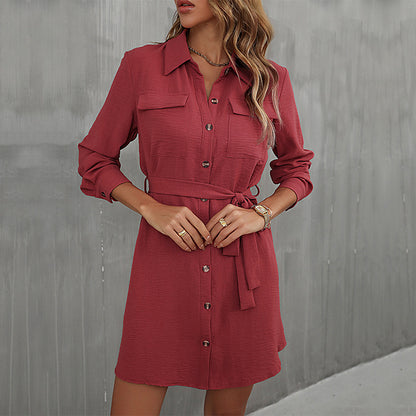 Robe chemisier pour femmes avec ceinture à nouer Chic und Stil