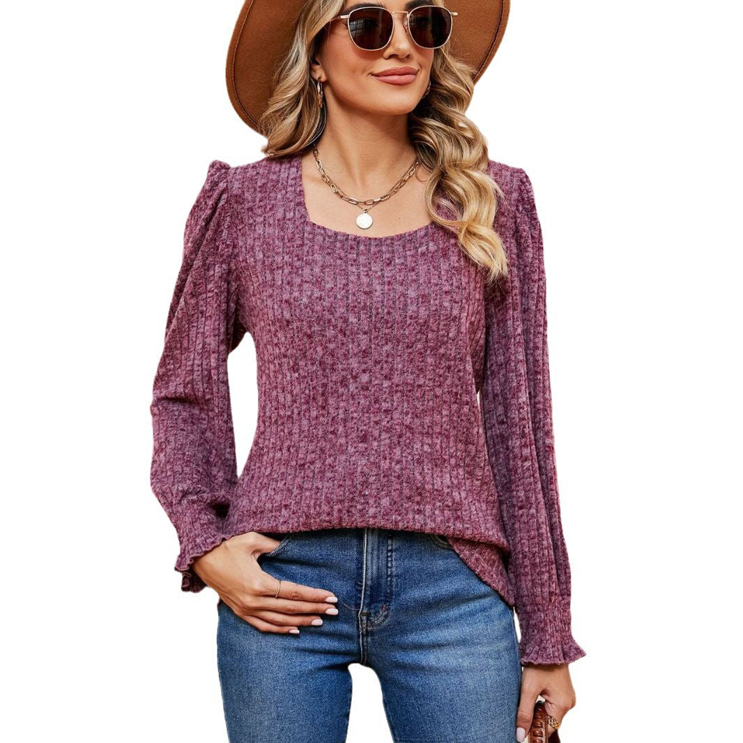 Dames pull mode avec manches ballon Chic und Stil