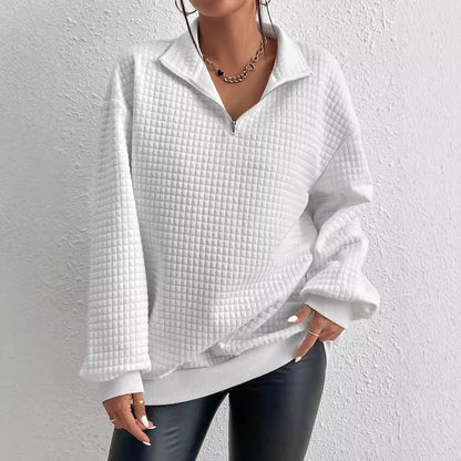 Pull en duvet à demi-fermeture éclair pour dames Chic und Stil