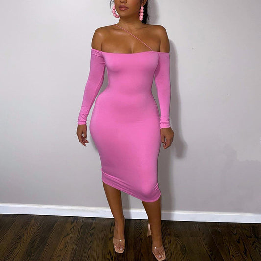 Robe mini off-shoulder ajustée pour femmes avec manches longues Chic und Stil