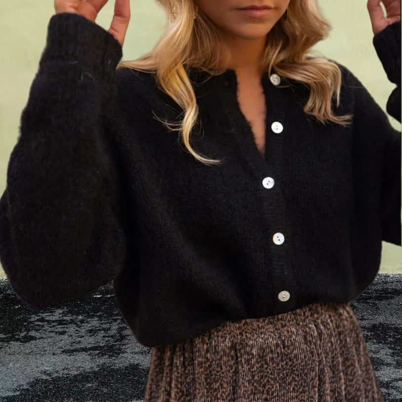 Pull en grosse maille pour femmes avec détails en boutons et coupe décontractée Chic und Stil