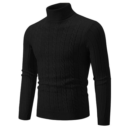 Pull en tricot pour hommes avec col montant et motif en torsades Chic und Stil