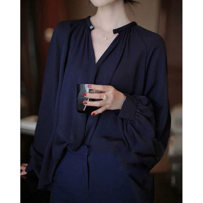 Blouse en chiffon élégante pour femme avec manches bouffantes Chic und Stil