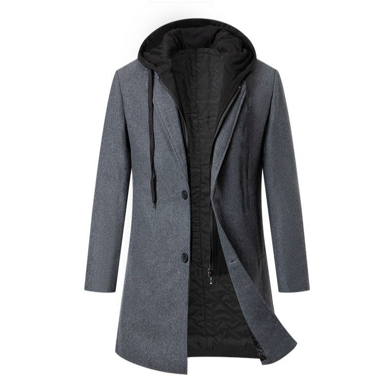 Elegant transitional coat for men with removable hood Chic und Stil