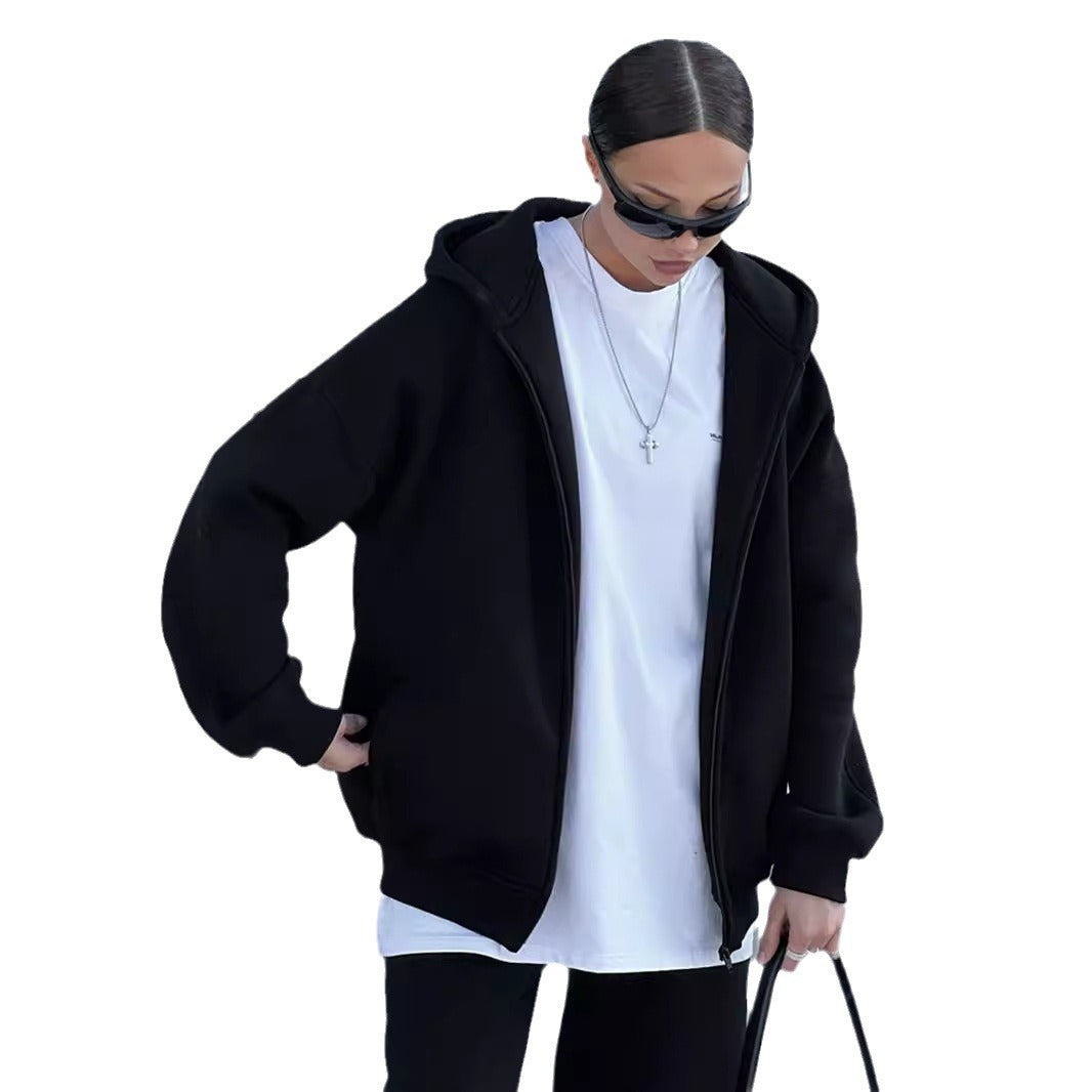 Ladies casual and comfortable hoodie with loose jogger pants Chic und Stil