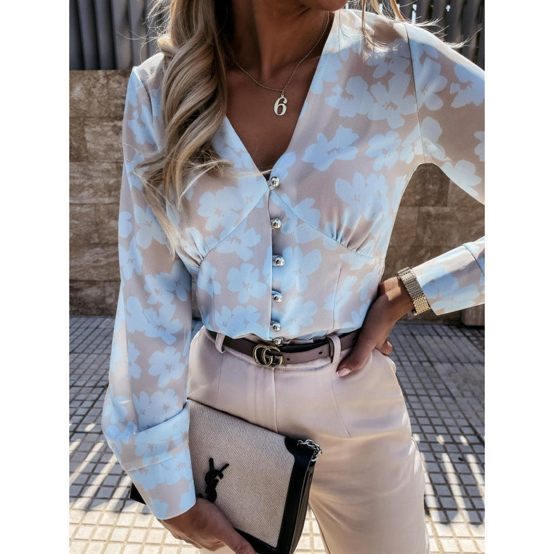 Chemisier femme avec imprimé floral et patte de boutonnage Chic und Stil
