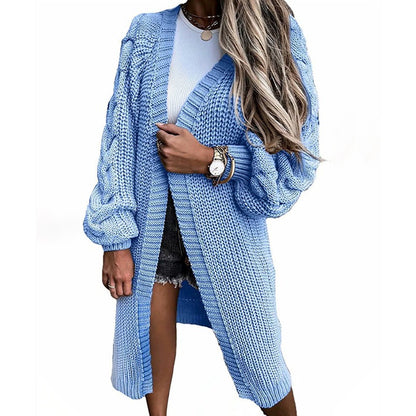 Cardigan pour femmes avec des manches volumineuses et un motif ajouré moderne Chic und Stil