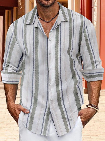 Chemise à rayures décontractée pour hommes Chic und Stil