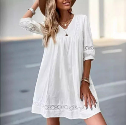 Femmes Bohémien Brodé Transparent Mini-Robe Chic und Stil