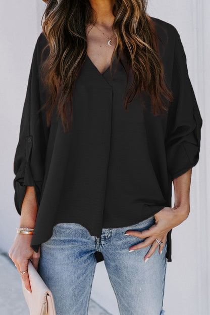 Blouse décontractée pour femmes avec décolleté en V Chic und Stil