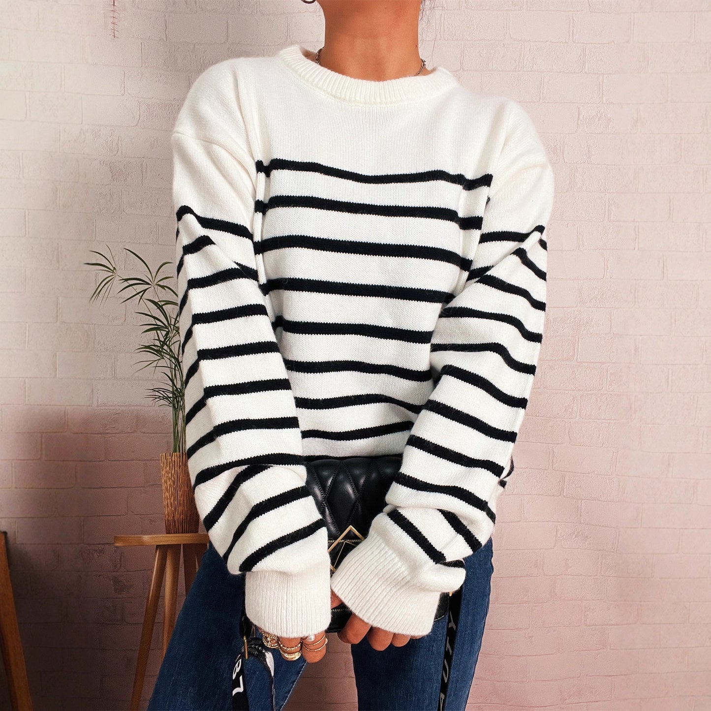 Pull femme décontracté rayé avec coupe moderne Chic und Stil