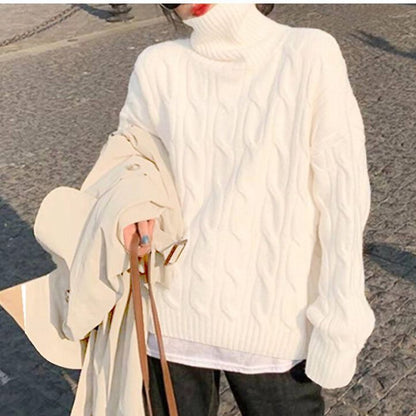 Pull en tricot pour dames avec col montant Chic und Stil