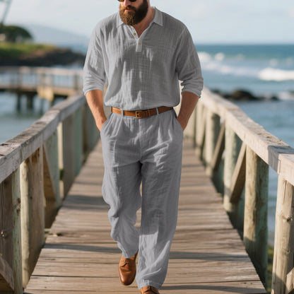 Combinaison élégante décontractée pour homme avec poches pratiques et col Henley stylé Chic und Stil