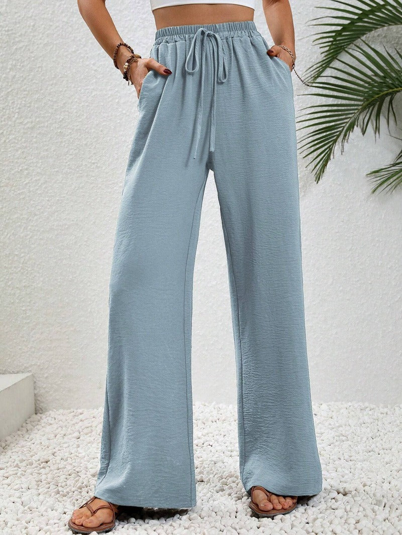 Casual palazzo pants for women with elastic waistband and practical pockets Chic und Stil