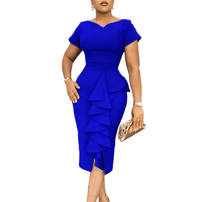 Robe fourreau femme avec des détails de volants volumineux Chic und Stil