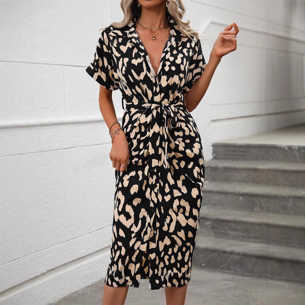 Robe chemise à imprimé animal pour dames Chic und Stil