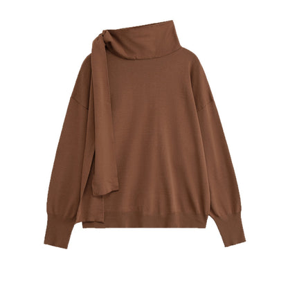 Pull en tricot décontracté pour femmes avec col asymétrique Chic und Stil