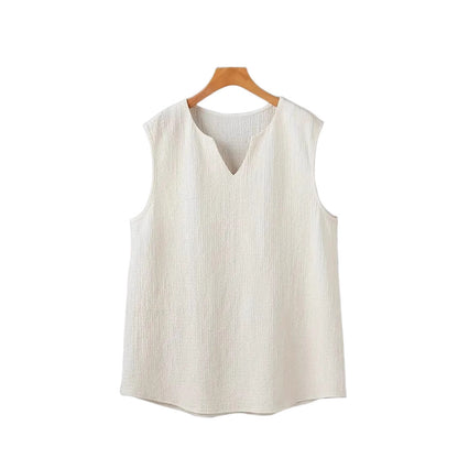 T-shirt sans manches pour hommes avec design texturé et col en V Chic und Stil