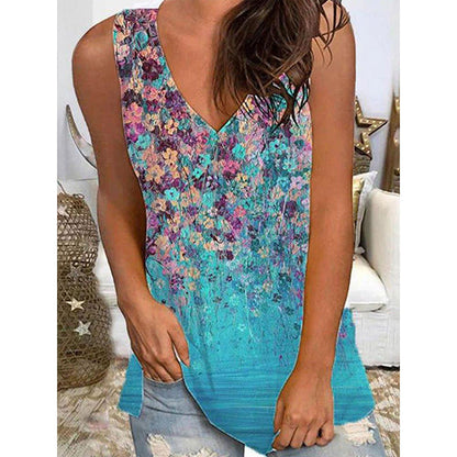Dames débardeur floral col en V Chic und Stil