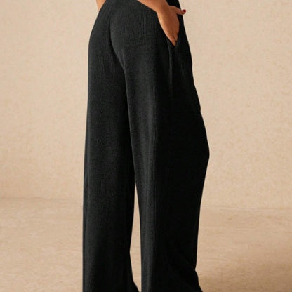 Pantalon de détente ample pour femme avec ceinture élastique et cordon de serrage Chic und Stil