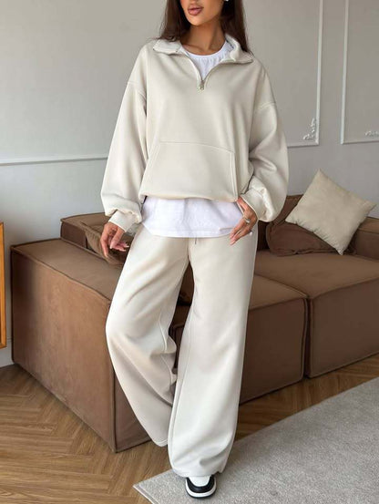 Dames Casual Oversized Hoodie et pantalon relax large Set Chic und Stil