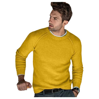Pull-over rond col ras du cou pour hommes en tricot fin Chic und Stil
