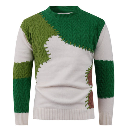 Pull mode pour homme avec un design patchwork unique Chic und Stil