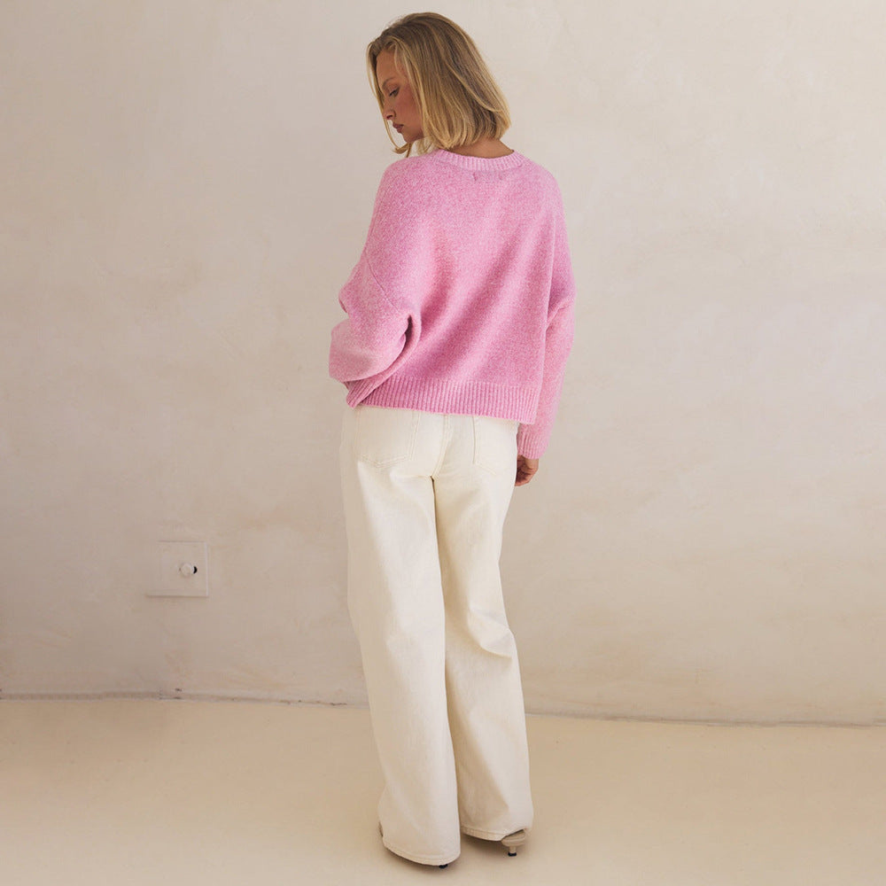 Pull pour femmes en peluche avec motif de nœud décoratif Chic und Stil