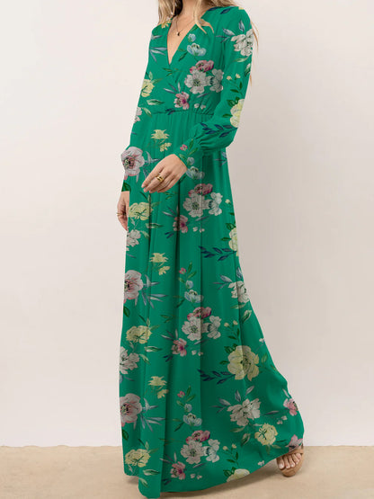 Robe maxi femme avec coupe fluide et élégant motif floral Chic und Stil