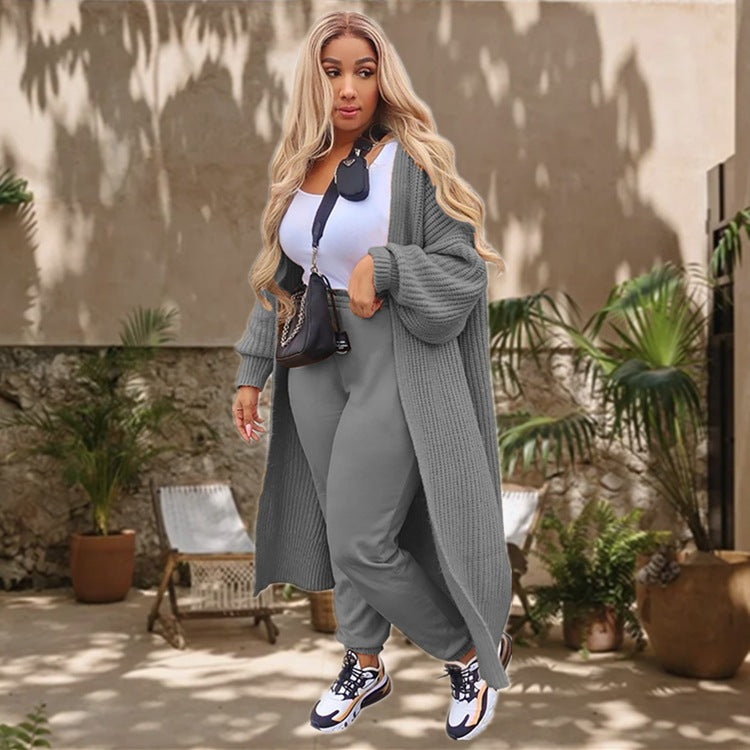 Dames Grand Cardigan en Tricot avec Coupe Ample et Structure en Maille Épais Chic und Stil