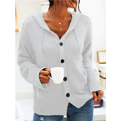 Damen gilet à capuche avec fermeture frontale à boutons Chic und Stil