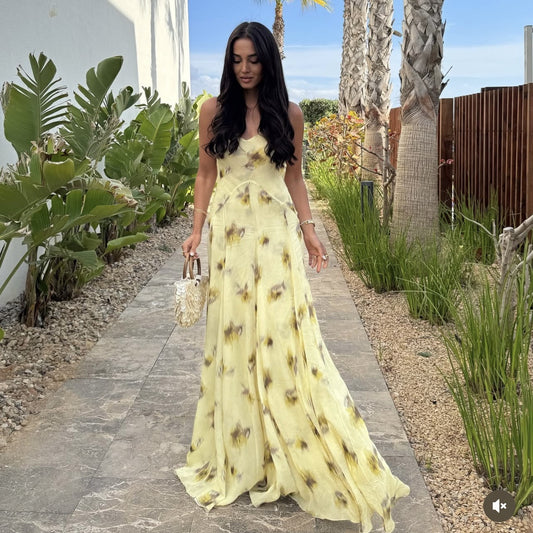 Robe maxi femme avec motif floral et chiffon léger Chic und Stil