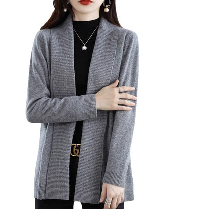 Cardigan pour femmes avec des structures de côtes élégantes et une coupe ouverte Chic und Stil