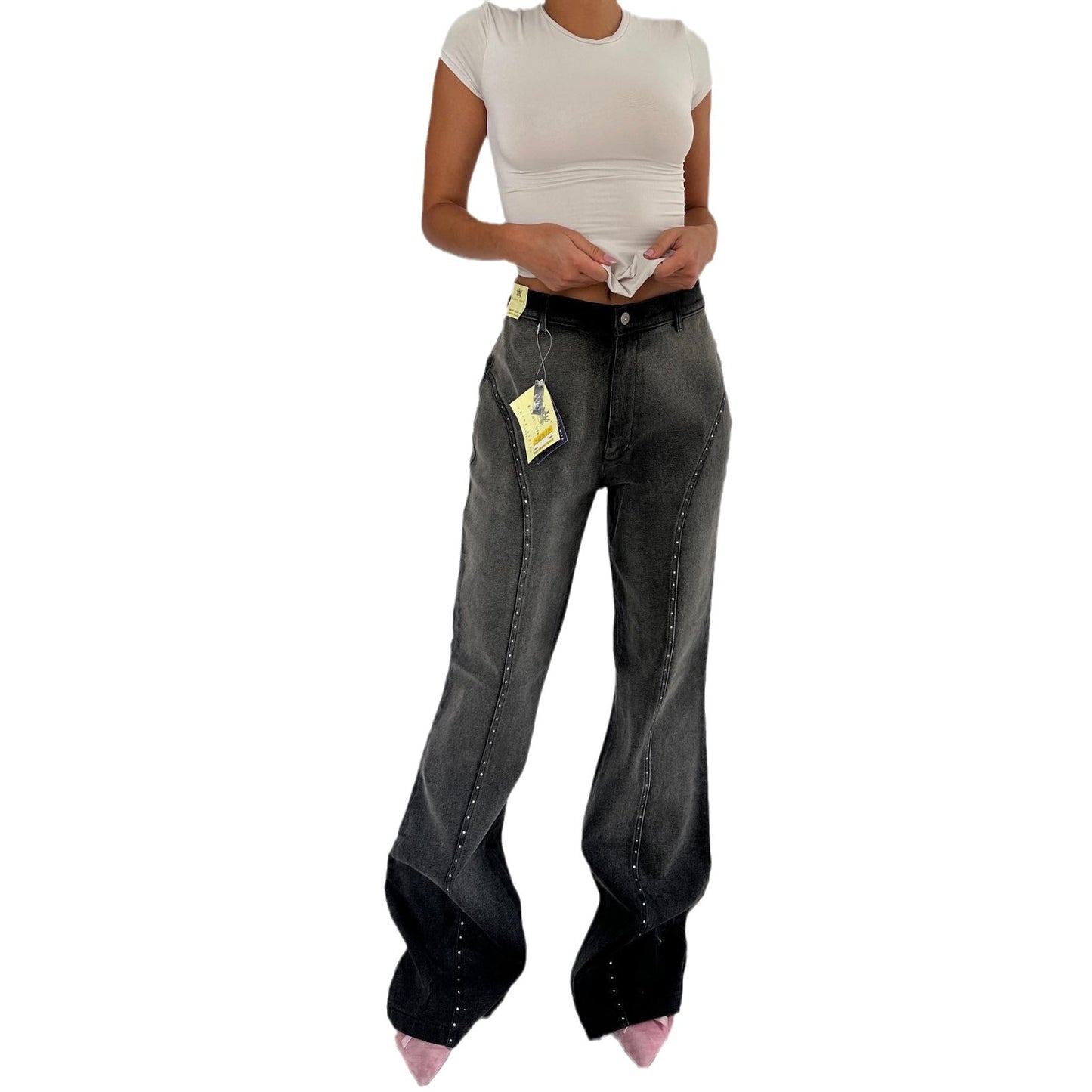 Dame Jeans avec des clous décoratifs Chic und Stil