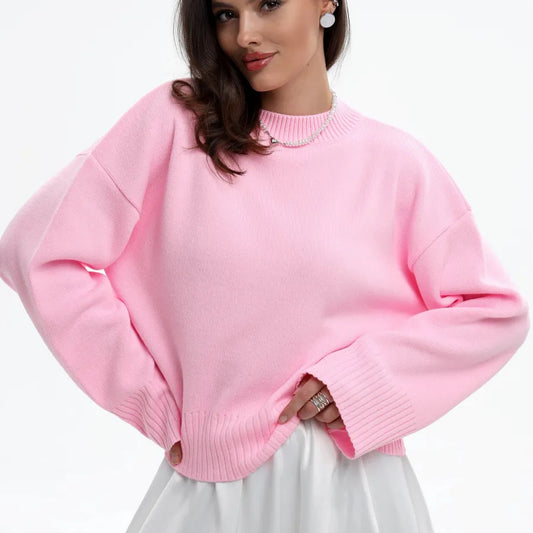Dames Pull ample confortable avec motif côtelé texturé Chic und Stil