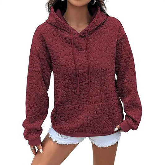 Femme pull à capuche confortable avec motif floral Chic und Stil