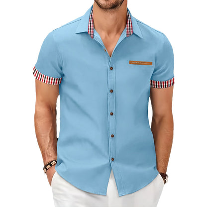 Chemise de loisirs à manches courtes pour hommes avec détails contrastés Chic und Stil