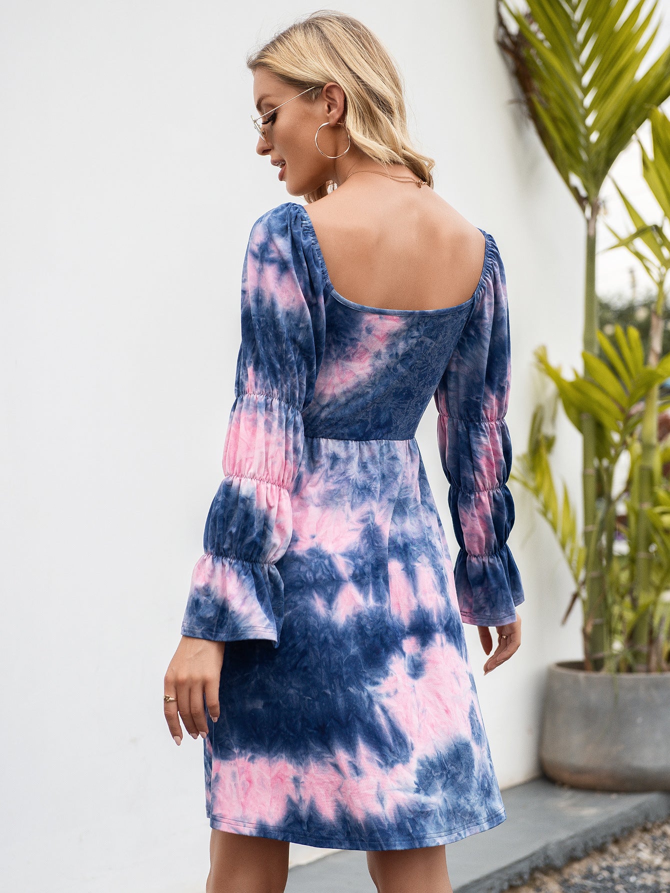Robe décontractée pour femmes avec des manches bouffantes et un dégradé de couleurs tendance Chic und Stil