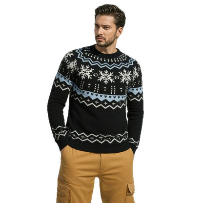 Pullover Norwegian for men in plush with chic winter design and style