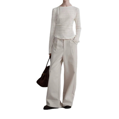 Top long à manches longues texturé pour femmes Chic und Stil 1750847176